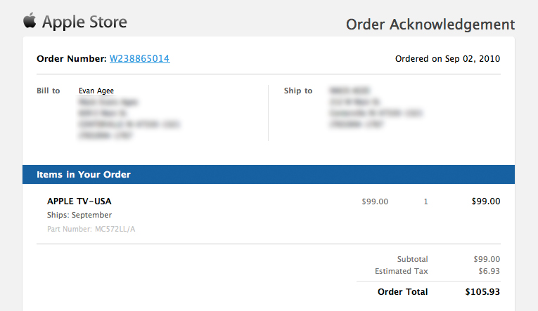 New Apple TV ordered
