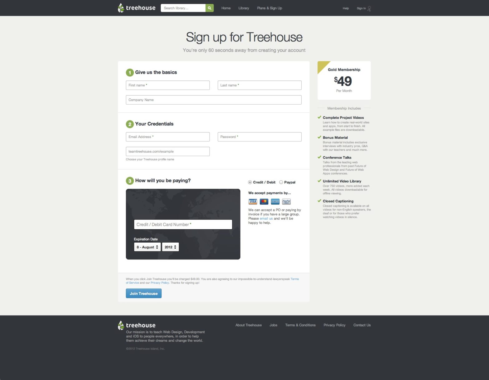 Sign up for Treehouse