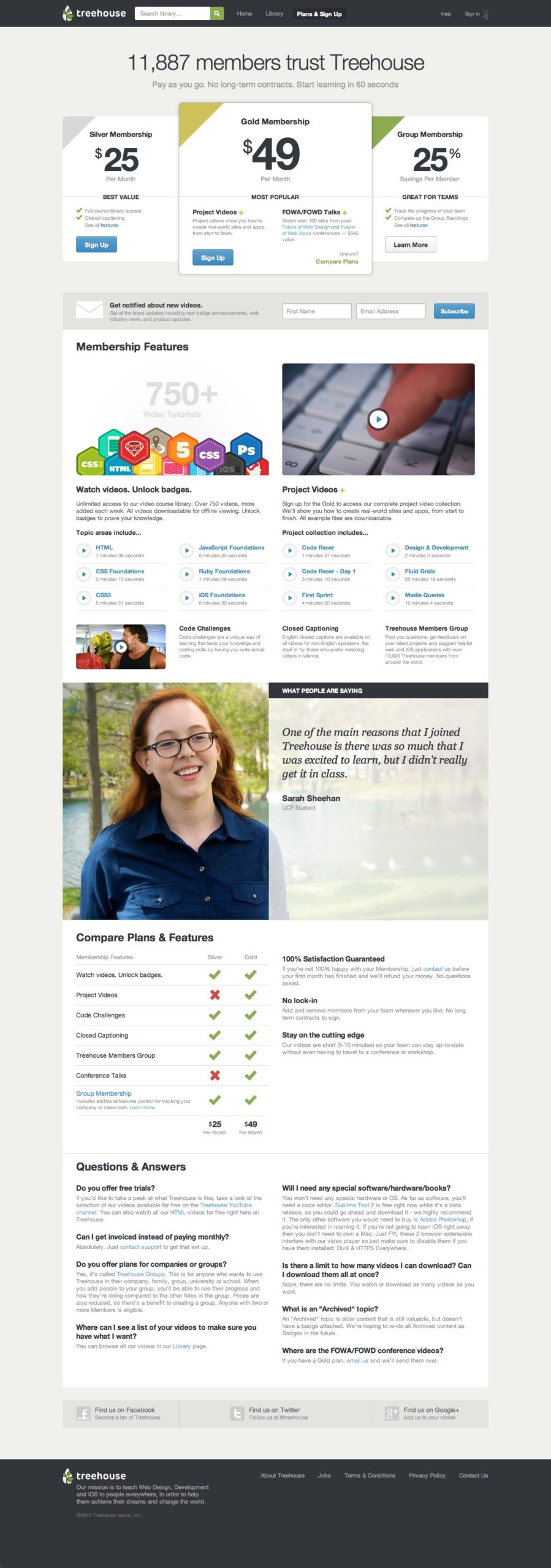 Plans & Sign Up