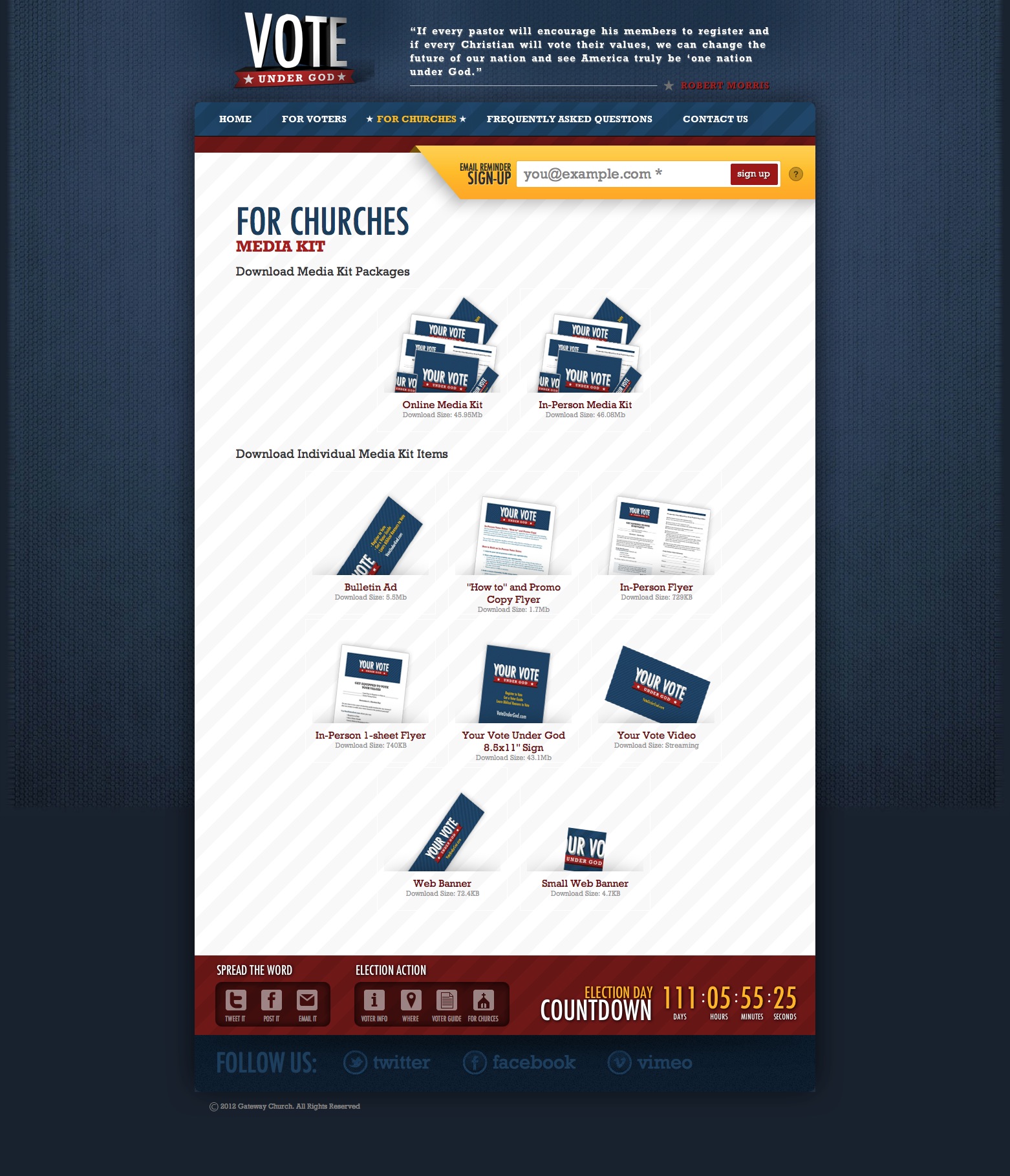 Media Kit – For Churches – Vote Under God