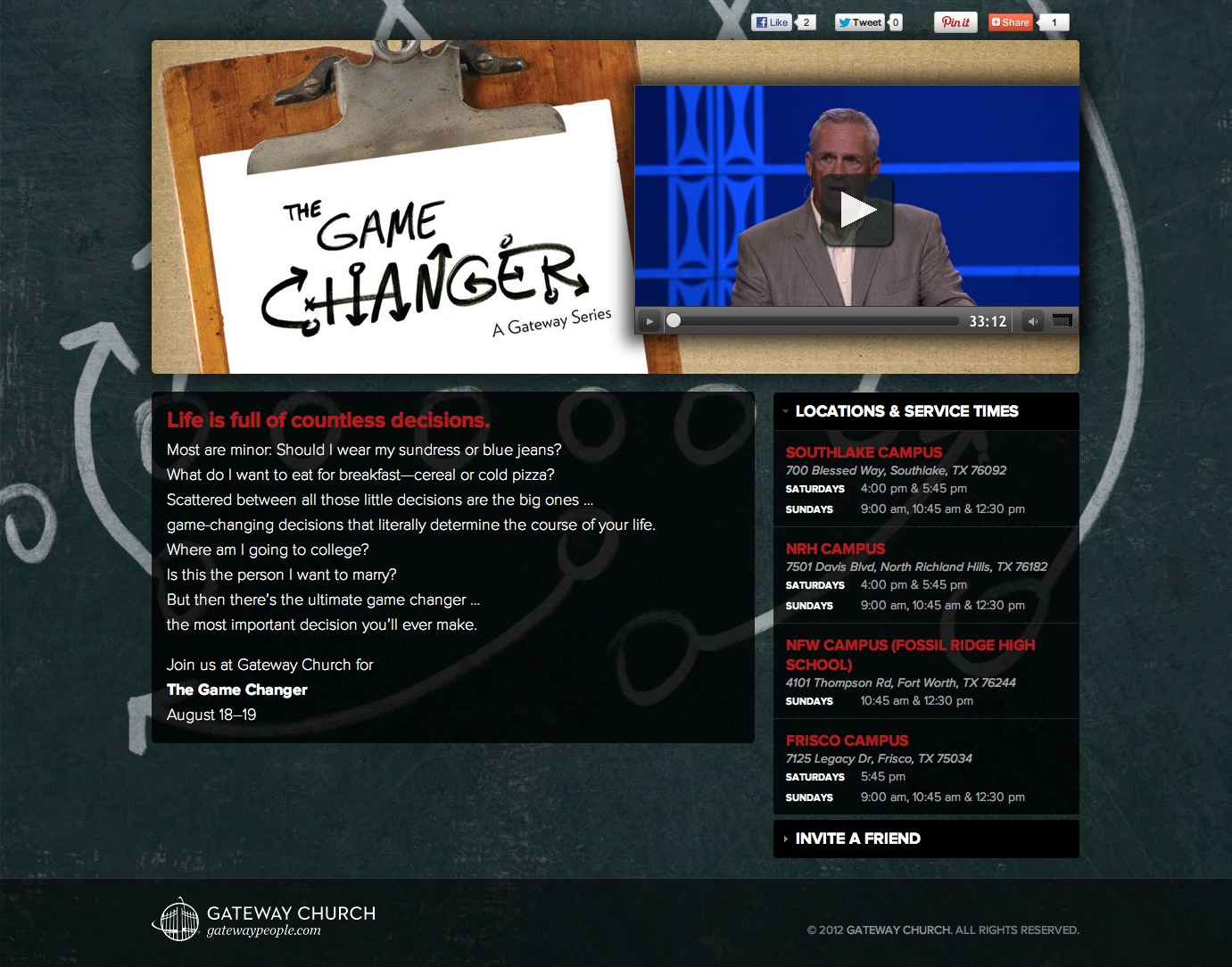 August 18-19 | The Game Changer | A Gateway Series